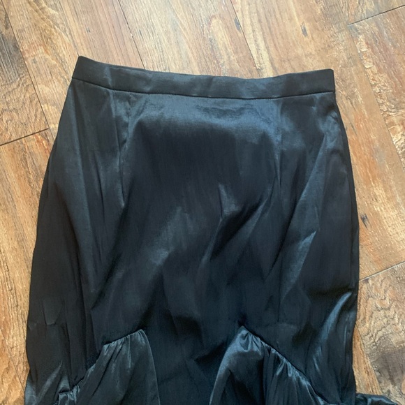 Retro Raquel Polyester black high low asymmetrical ruffle flare midi skirt - Picture 10 of 10